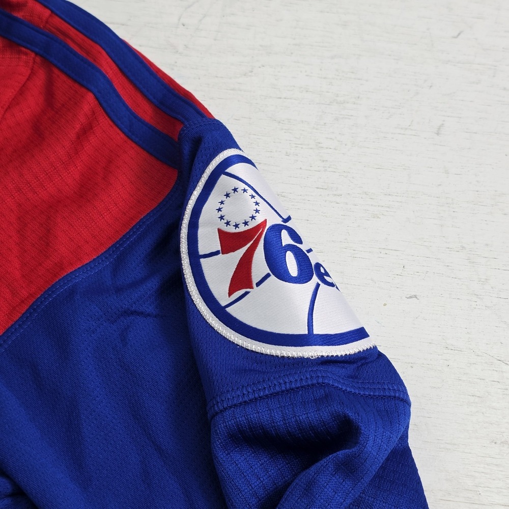 Adidas Philadelphia 76ers Hoodie Jersey Men's M Blue Red Pullover NBA Basketball - Picture 6 of 12